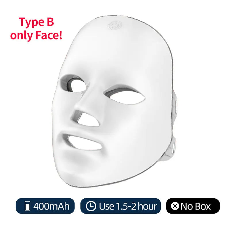 Wireless 7 Colors LED Face & Neck Skin Tighten Rejuvenation Facial Neck Mask