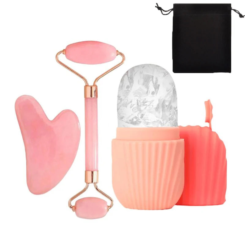Ice Face Roller & Gua Sha Set – Facial Massage, Cooling & Skincare Tool