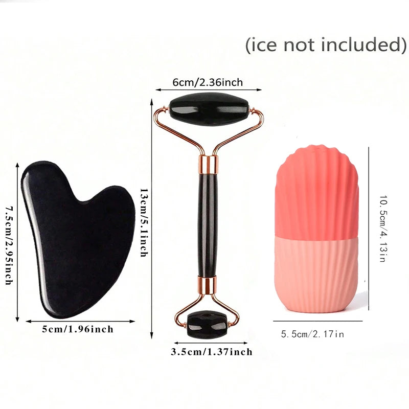 Ice Face Roller & Gua Sha Set – Facial Massage, Cooling & Skincare Tool