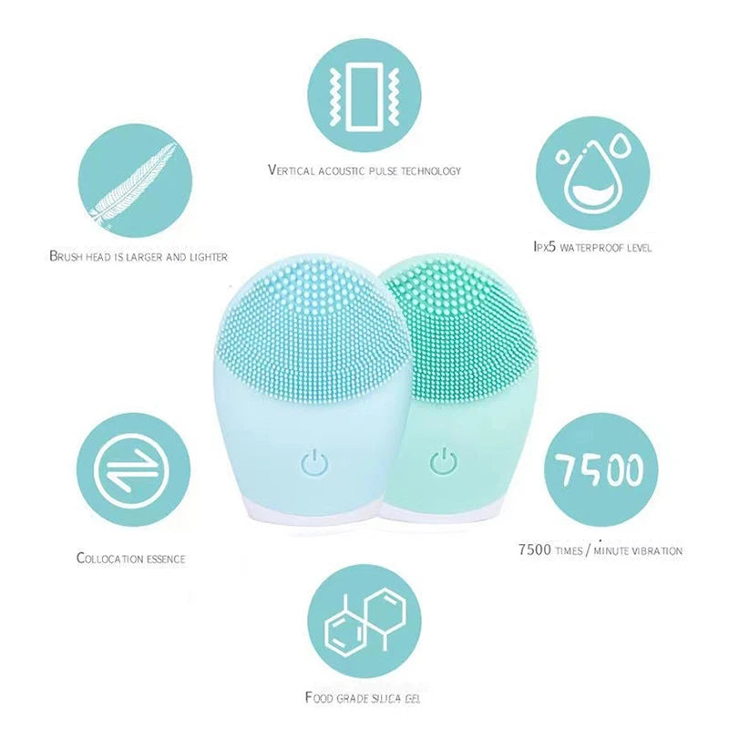 Waterproof Deep Cleansing Face Brush
Electric Silicone Facial Cleanser