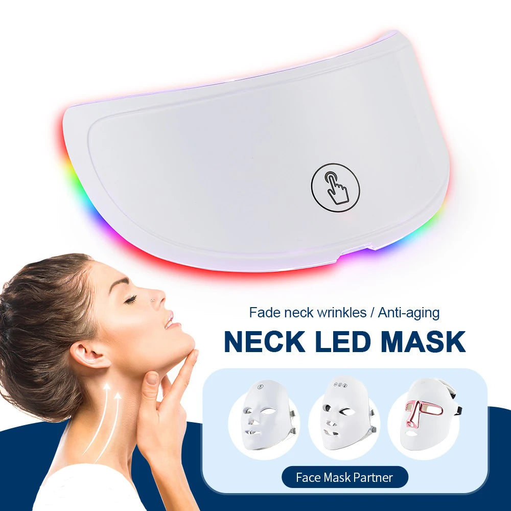 Wireless 7 Colors LED Face & Neck Skin Tighten Rejuvenation Facial Neck Mask