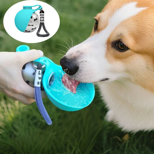 3 in 1 Portable Pet Water Bottle New 400ml Dog Water Dispenser with Poop Bag Container Leakproof Dog Drinking Bottle