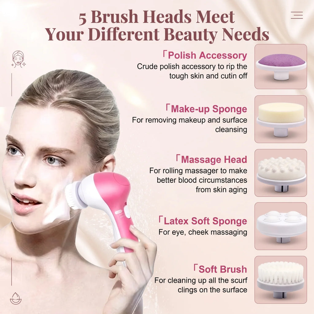 5-in-1 Electric Facial Cleansing Device