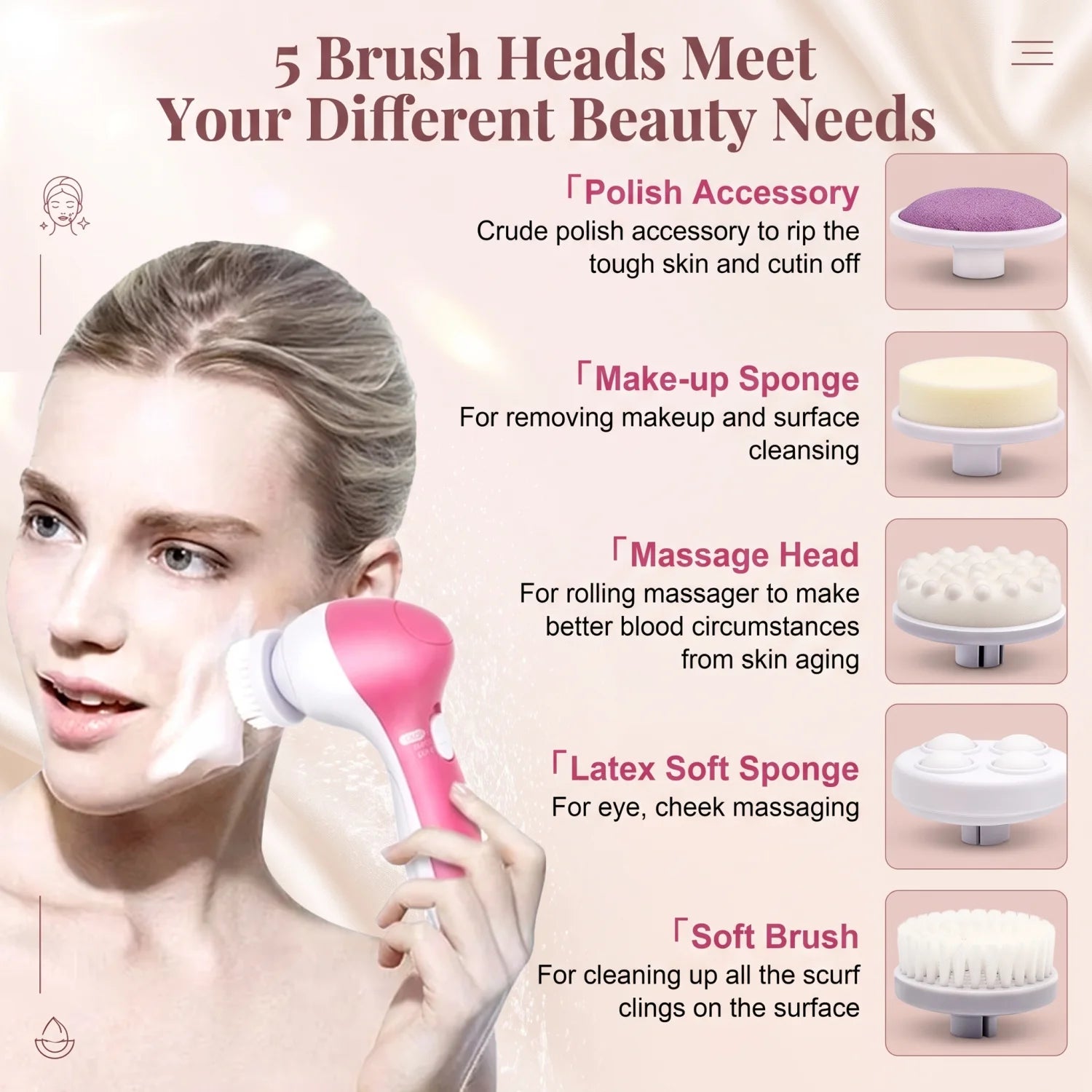 5-in-1 Electric Facial Cleansing Device